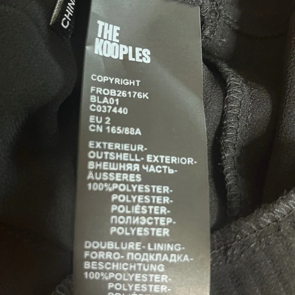 New The Kooples Pleated Tiered Mini Dress FR 1/ US Small Goth Dark Romantic LBD - Picture 10 of 14